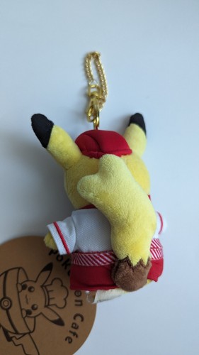 New! Pokemon Cafe 2018 Japan Pikachu Waitress female mascot plush keychain - Picture 9 of 9