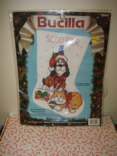 Bucilla My Favorite Pet Stocking Cross Stitch Kit - Picture 2 of 5