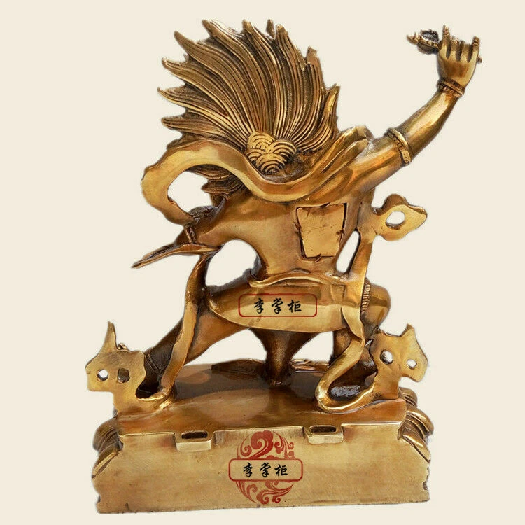 Tibetan Black Vajra Vajrapani Buddhist Handmade Brass Buddha Statue - Image 3 of 4