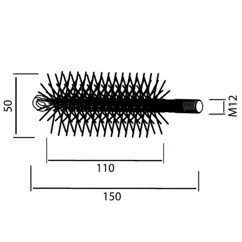 Boiler Brush 50/110 M12 Boiler Jugs Brush Oven Brush Tube Brush - Picture 6 of 6