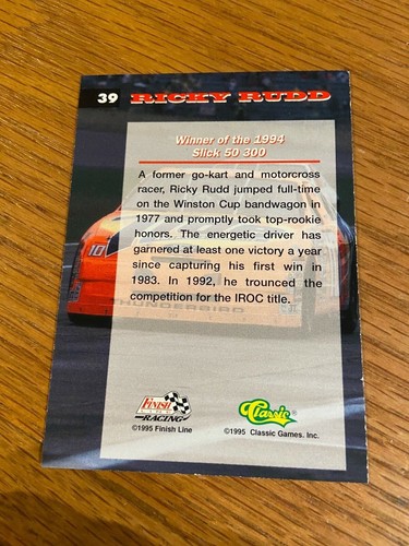 1995 Classic Assets Racing Ricky Rudd #39 RARE GOLD SIGNATURE - Picture 2 of 2