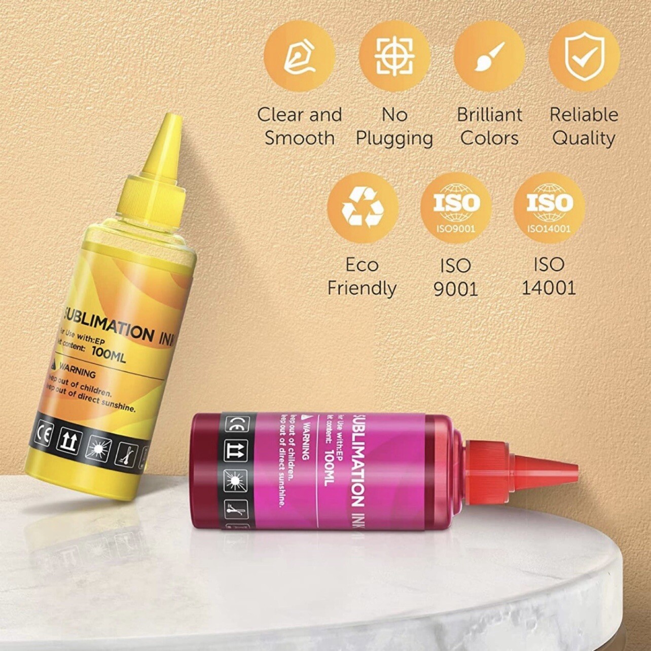 Sublimation Ink Refill 4 Color Pack Inkjet Printers Heat Press Transfer