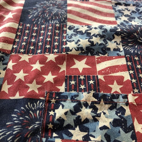 Patriotic Flags Small Scrub Top. - Picture 4 of 4