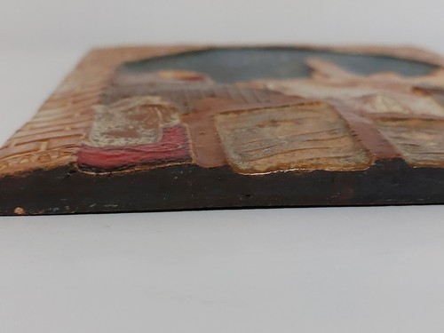 Piastrella Targa Arte Parete Ceramica Firmata Moshe Sarad Vintage 87 Terra Santa Religiosa - Foto 14 di 21