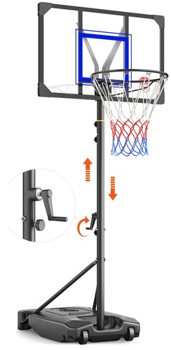 Portable Basketball Hoop Stand 12 Gear 5FT-8.3FT Height Adjustable w/Wheels - Picture 4 of 37