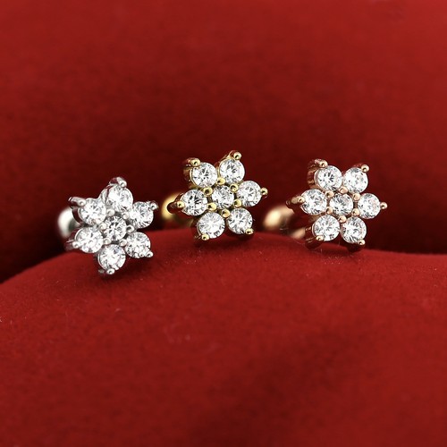 Opal Gem Lab Diamond Tragus Helix Cartilage Ear Piercing Ring Bar Stud Earrings - Picture 31 of 59