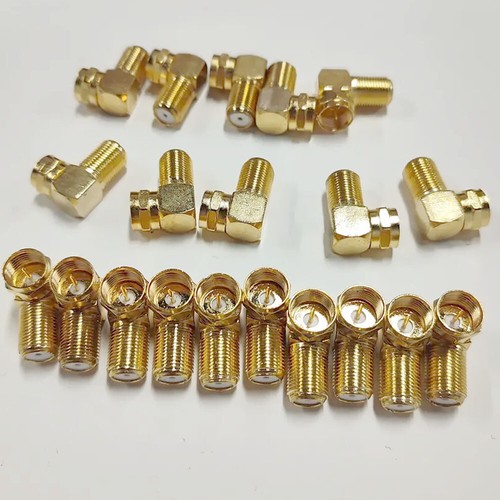 20x 90 Degree Right Angle Gold Plated F RG59 RG6U Coaxial Coax Connector Adapter - Picture 5 of 18