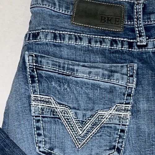 BKE Jake Jeans Herren 33S Blau Denim Distressed Western Cowboy Freizeit Hose 34x29 - Bild 2 von 8