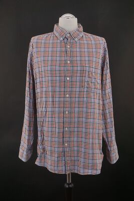 BRAX Hemd The Broken Oxford 2XL blau lila Karo Langarm Button-Down Comfort B720