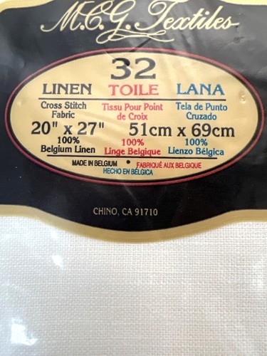M.C.G. Textilien 32 Stück belgisches Leinen 20" x 27" Kreuzstich Stoff weiß - Bild 2 von 2