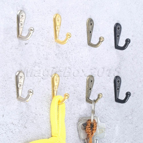 5x Antique Mini Wall Hooks Single Hook Wall Mounted Hanger Towel Robe Bathroom - Picture 3 of 20