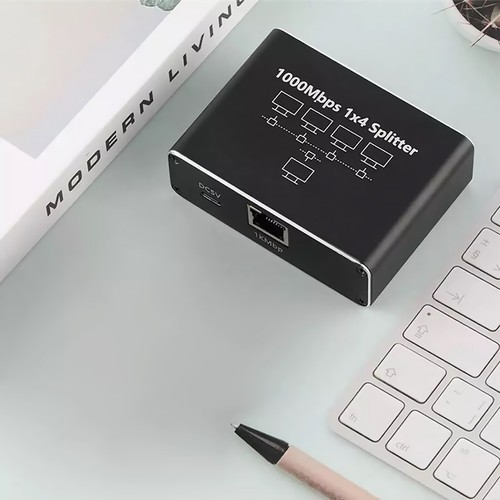 1000Mbps Gigabit Ethernet Splitter RJ45 LAN Network Internet 1 to 4 Port Adapter - Afbeelding 10 van 10
