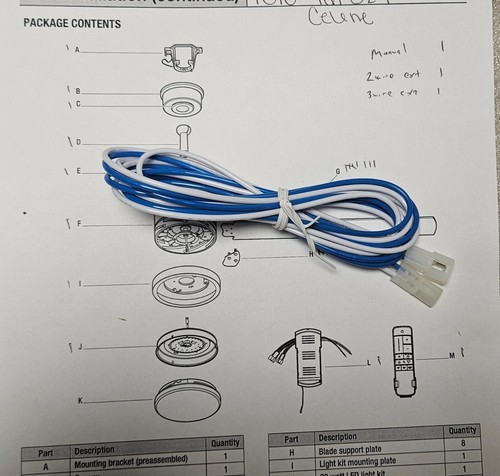 PARTS ONLY Celene II 62 In. LED Matte Black Ceiling Fan Replacement Parts - Picture 14 of 16