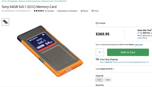 Sony SxS-1 64GB, SBS-64G1C Series Memory Card - Latest model (fastest one) - Picture 3 of 3