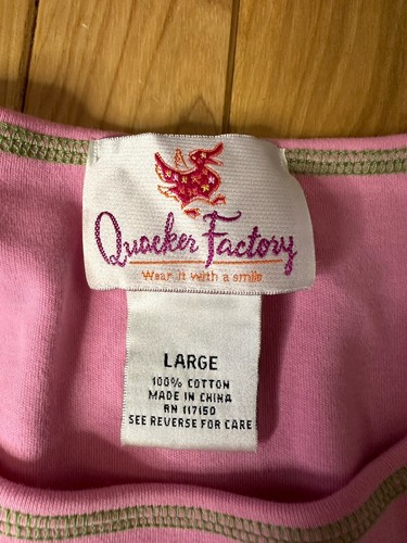 Quacker Factory Three Quarter Shirt Pink With A Frog With Sequin Large - Picture 2 of 7