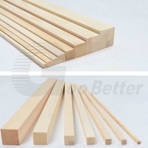 5/8/10/12/15/20/25x330mm Solid Pine Square Rods Furniture Wood Strips Model DIY - Picture 5 of 15