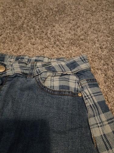 WONDER NATION Denim Skirt Girls Size XL (14-16) Medium Wash Two Tone - Picture 3 of 11