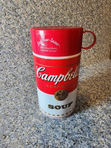 Contenitore thermos in plastica isolata zuppa condensata Campbell's vintage 1998 11 oz - Foto 4 di 4