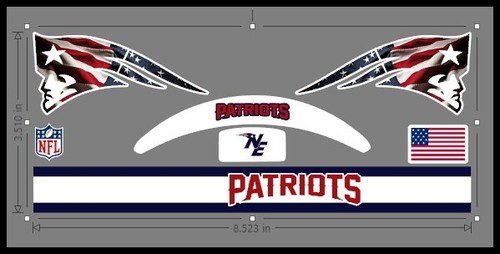 New England Patriots Mini Helmet Alternate Decals - 19 designs to choose from - Picture 4 of 21