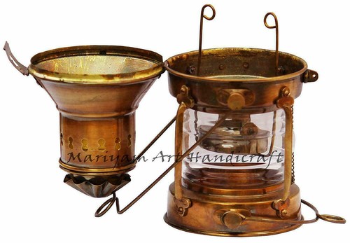 Antique Vintage Iron Ship Anchor Boat Lantern Marine Rail Road Oil Lamps Decor - Picture 3 of 3