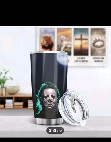 20oz tumbler halloween michael myers cup horror mug stainless steel Insulated - Picture 4 of 6