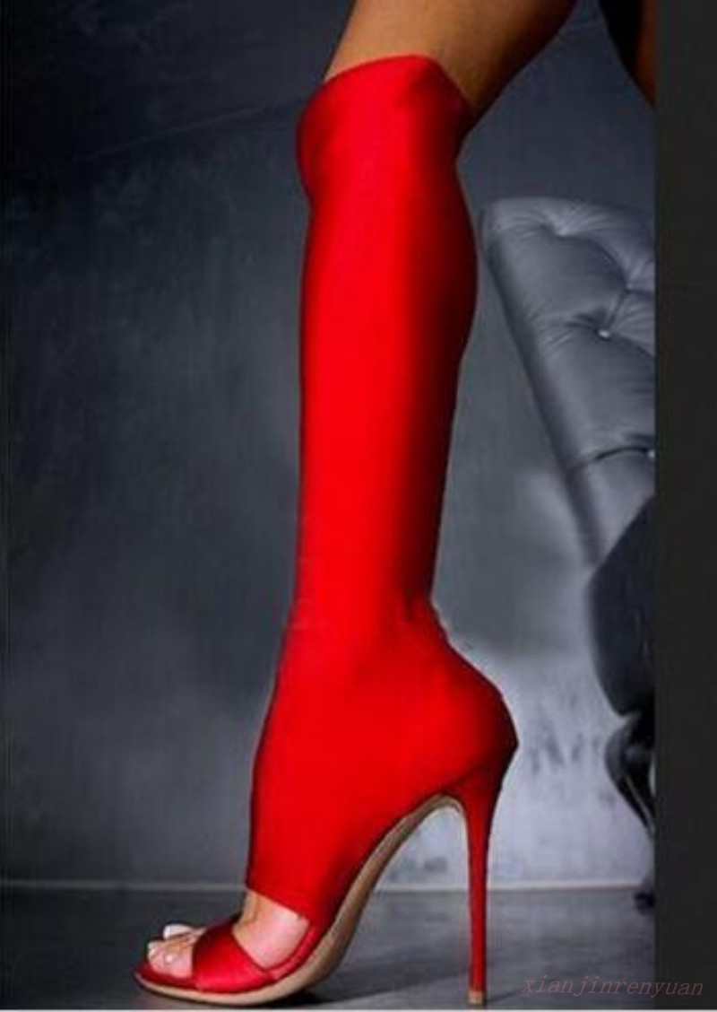 Zapatos para mujer mujer para sobre la rodilla alta botas informales Sandalia Stiletto Peep Toe Elástico 45fafb Zapatos para mujer mujer para sobre la rodilla alta botas informales Sandalia Stiletto Peep Toe Elástico 45fafb