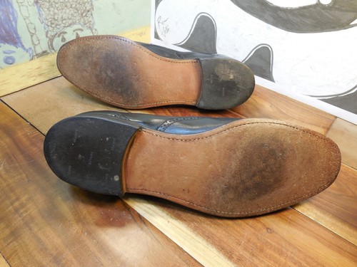 Bostonian Footsaver Black Leather Wingtip Tassel Loafers Men's 12C/A Vintage - Picture 7 of 11
