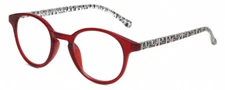 Elle Women's Blue Light Blocking Glasses Crystal Red Modern Art White Black 49mm