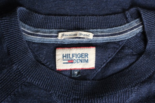 TOMMY HILFIGER DENIM Jersey Suéter Hombres Talla M Cuello Redondo Algodón VR1956 - Imagen 4 de 5