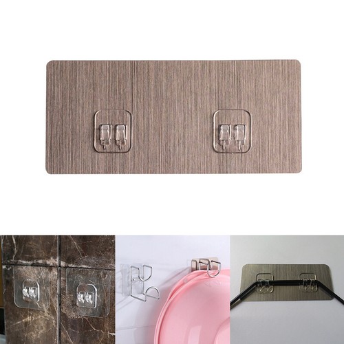 Home Tile Wall Mounted Sticky Hook Kitchen Bathroom Shelf Sticker Hook Hanger x1 - Photo 1 sur 22