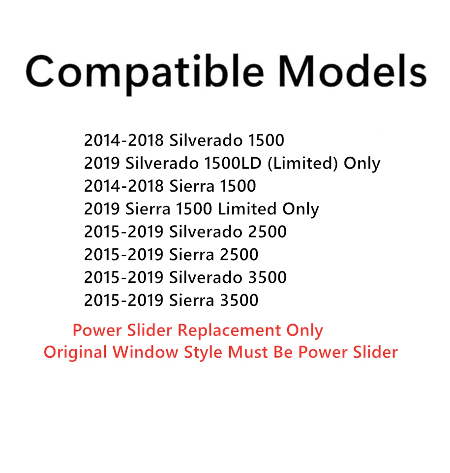 Fits Chevrolet Silverado GMC Sierra Power Heated Back Slider Window Glass  - Imagem 3 de 4