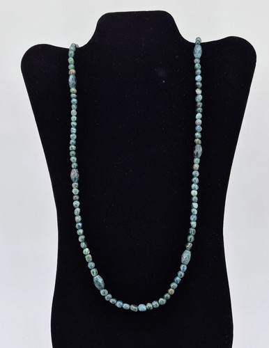 Natural Grandidierite Necklace Sterling Silver 925 Hook Clasp Beaded Green - Picture 1 of 3