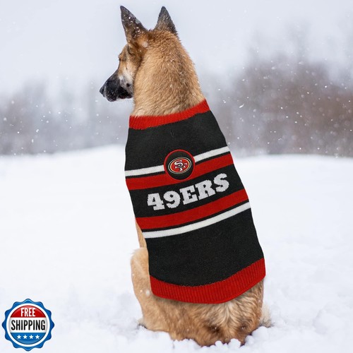 Suéter para perros NFL San Francisco 49ers, talla extra grande. Mascota tejida cálida y acogedora - Imagen 3 de 4