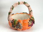 Thanksgiving Fall Holiday Ceramic Serving Basket Pumpkin Leaves Corn Decor - NEW