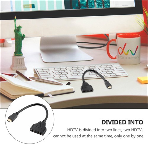 Video Splitter Out Adapter Dual Monitor Cable 1 2 Amplifier for TV - Afbeelding 12 van 12