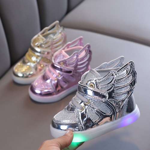 Children Kids Baby Girls Sneakers Bling Led Light Luminous Sport Shoes
