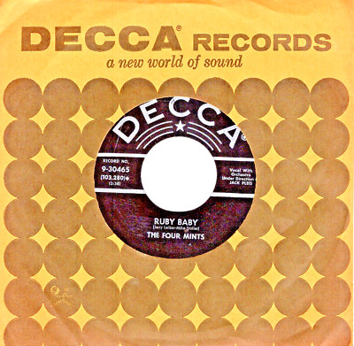 THE FOUR MINTS:    RUBY BABY / GOLD .. 45 RPM -1905