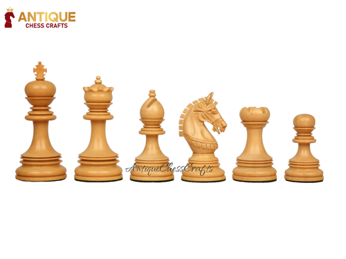 4.4''Chetak Luxury Chess Pieces Only Set - Ebonywood/Boxwood - Picture 2 of 6