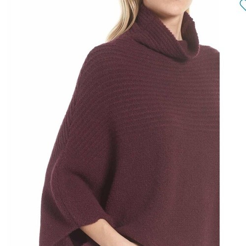 Caslon Damen Poncho Rippstrick Damen Rollkragen Pullover weinrot/rot Gr. XS - Bild 4 von 10