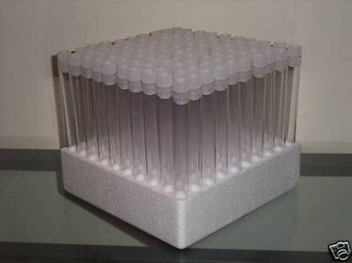 Tubos de ensayo de plástico de 6 pulgadas bandeja de espuma de poliestireno y tapones blancos perfectos para sostener 20 ml - Imagen 7 de 12