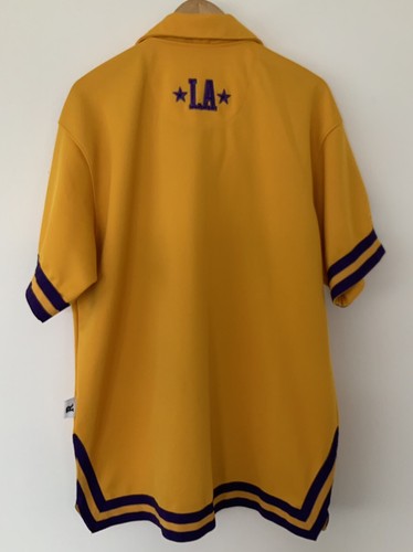 VTG Los Angeles Lakers 1957 NIKE Retro Rewind Gold Warmup Jersey Shirt Men's L - Picture 7 of 9