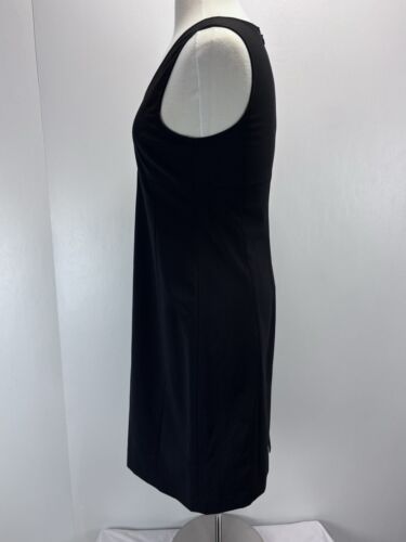 Theory Wool Blend Midi Sheath Dress Sz 12 Women’s Black Sleeveless Classic - Picture 2 of 7