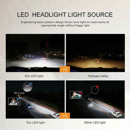 IRONWALLS 6000K White H11 H8 H16JP Fog Light LED 100W Driving Projector DRL Bulb - Picture 3 of 12