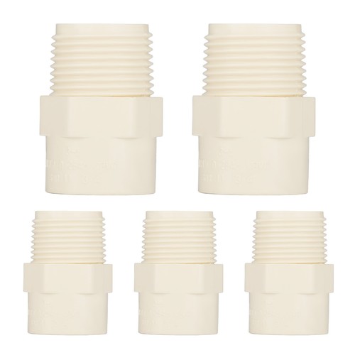 5PCS EFIELD CTS CPVC Fittings 3/4"Slip x3/4"Male NPT Thread Adapter(MIPTxSocket) - Picture 1 of 6