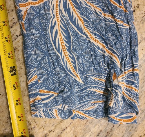 New! Primark Women Jumpsuit Sz 10 Blue Tropical Rayon Spaghetti Wide Leg Smocked - Picture 4 of 12