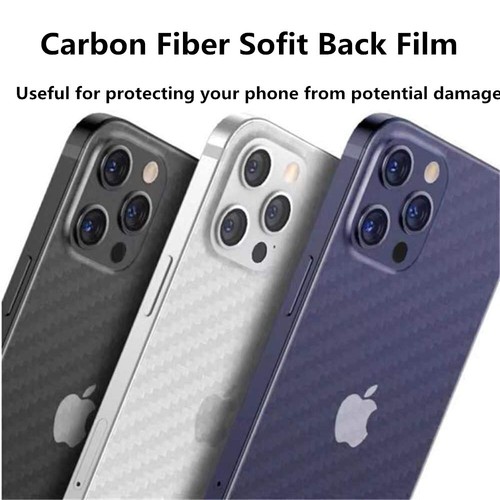 Kohlefaser Matt Rückseite Folie für iPhone 17 16 15 14 13 Kratzfest Aufkleber - Bild 11 von 24