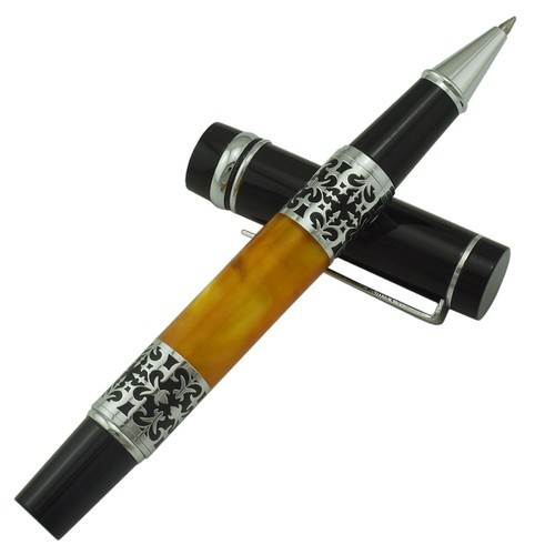 Bolígrafo rodillo con patrón de flor de celuloide Yiren 675, elegante bolígrafo de firma - Imagen 2 de 7