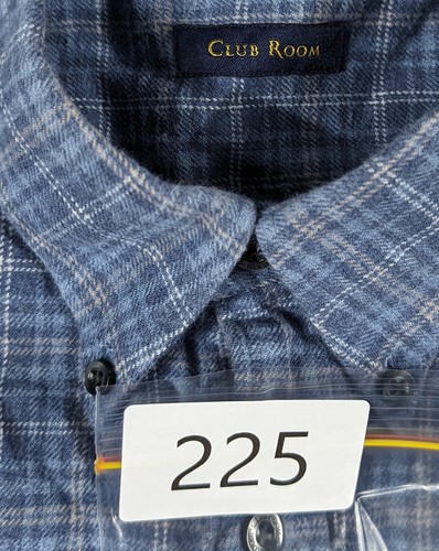 Club Room Men's Flannel Shirt Blue Plaid Size XL Long Sleeve - Picture 8 of 8