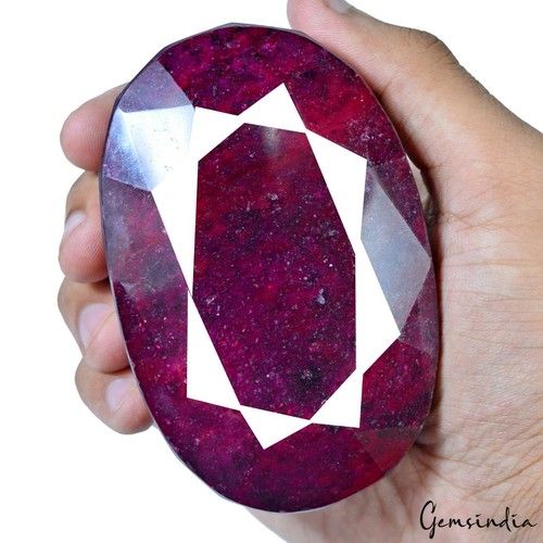 2650 Ct Natural Red Ruby Earth mined Oval Faceted Cut Huge Madagascar Gemstone - Picture 4 of 6
