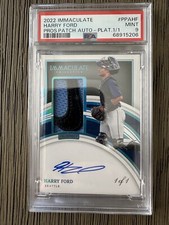 PSA 9 2022 Panini Immaculate HARRY FORD Prospect Patch Auto Platinum 1/1 RPA 